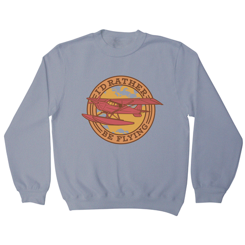 Airplane flying badge sweatshirt Grey