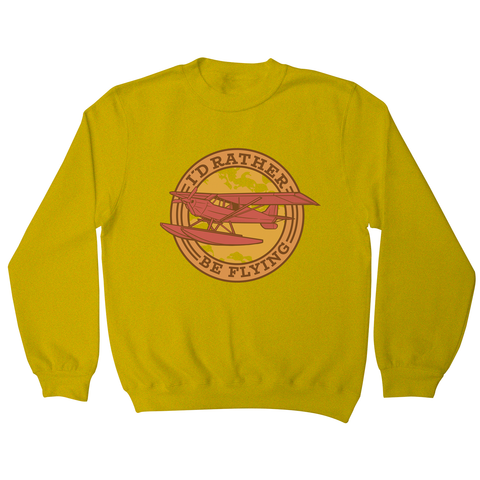 Airplane flying badge sweatshirt Yellow