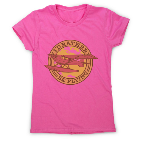 Airplane flying badge women's t-shirt Pink