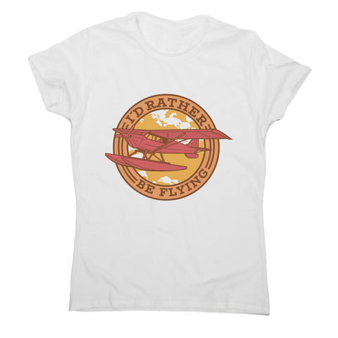 Airplane flying badge women's t-shirt White