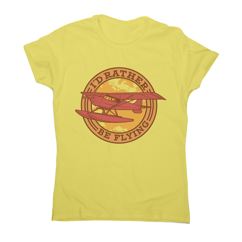 Airplane flying badge women's t-shirt Yellow