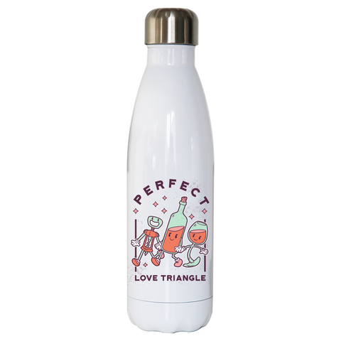 Alcoholic friends water bottle stainless steel reusable White