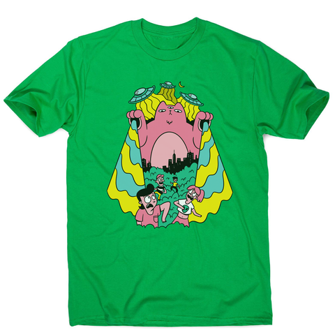 Alien cat men's t-shirt Green