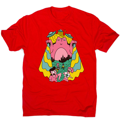 Alien cat men's t-shirt Red