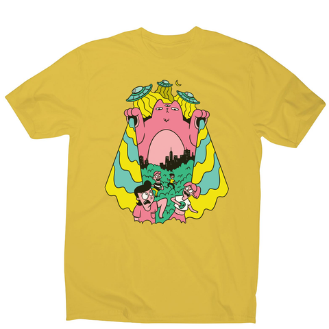 Alien cat men's t-shirt Yellow