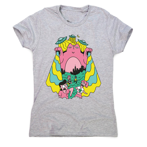 Alien cat women's t-shirt Grey