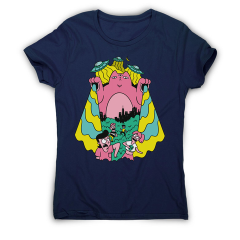 Alien cat women's t-shirt Navy