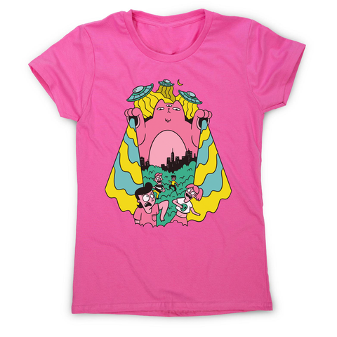 Alien cat women's t-shirt Pink