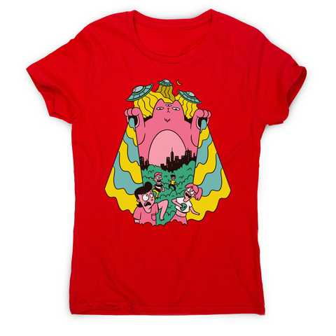 Alien cat women's t-shirt Red
