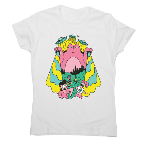 Alien cat women's t-shirt White
