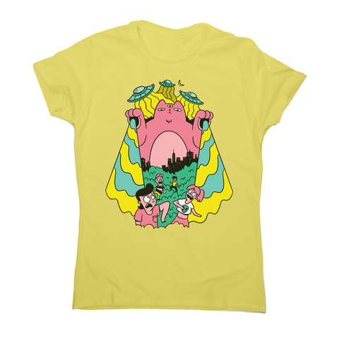 Alien cat women's t-shirt Yellow
