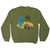 Alien crop circle sweatshirt Olive Green