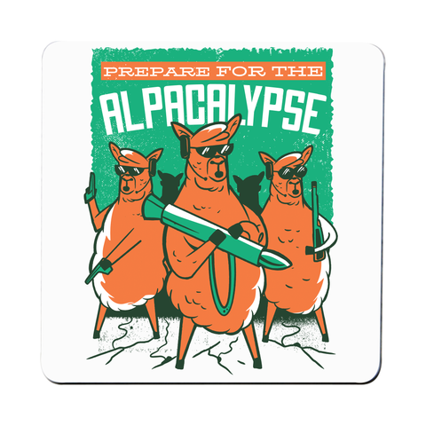 Alpacalypse coaster drink mat Set of 1