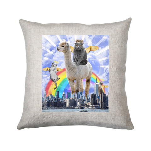 Angel cats surreal collage cushion 40x40cm Cover Only