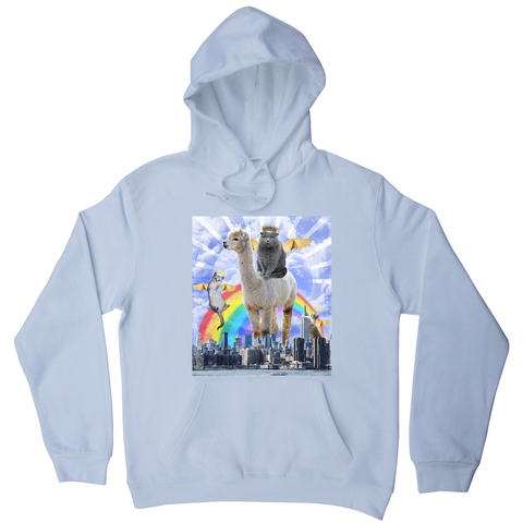 Angel cats surreal collage hoodie White