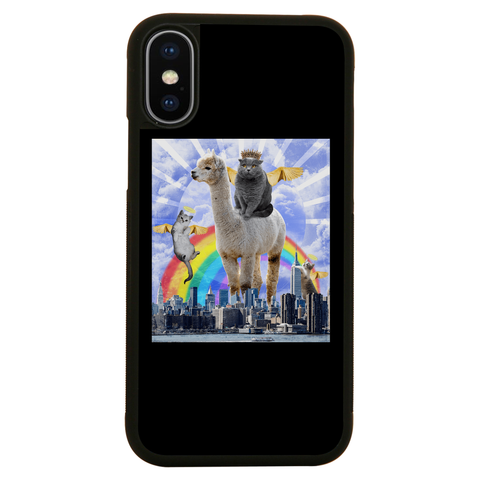 Angel cats surreal collage iPhone case iPhone XS