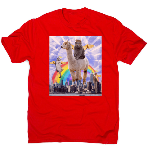 Angel cats surreal collage men's t-shirt Red