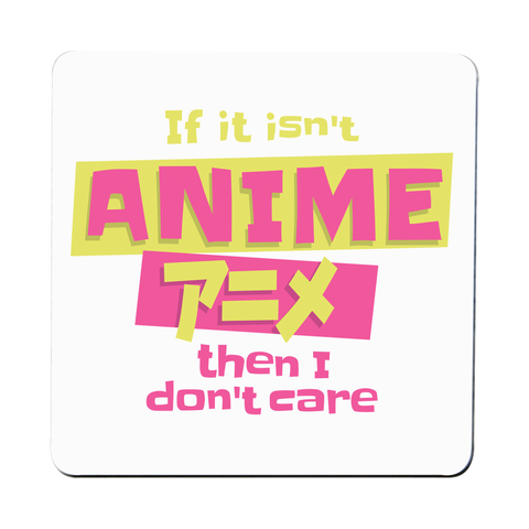 Anime fan quote coaster drink mat Set of 4