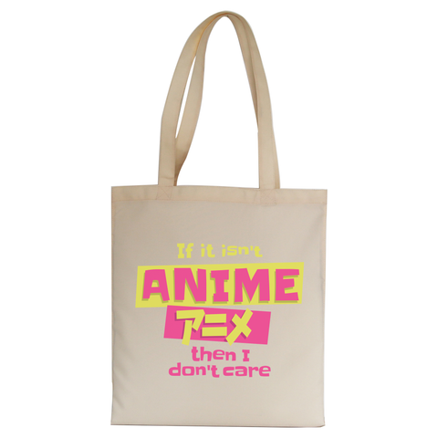 Anime fan quote tote bag canvas shopping Natural