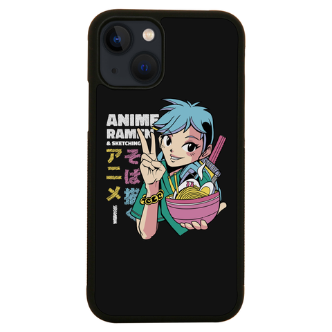 Anime girl with ramen bowl iPhone case iPhone 13