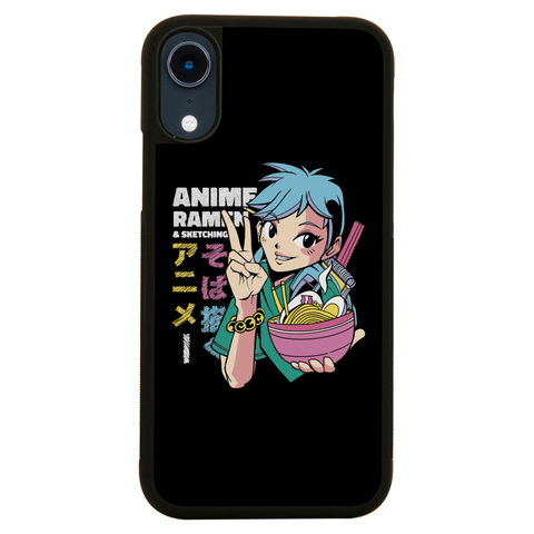 Anime girl with ramen bowl iPhone case iPhone XR