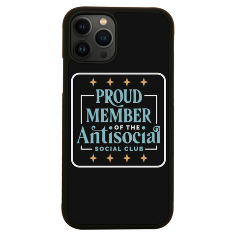 Antisocial club funny quote iPhone case iPhone 13 Pro