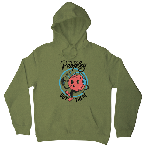Antisocial yarn ball knitting hoodie Olive Green