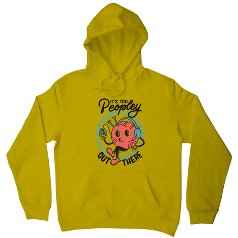 Antisocial yarn ball knitting hoodie Yellow