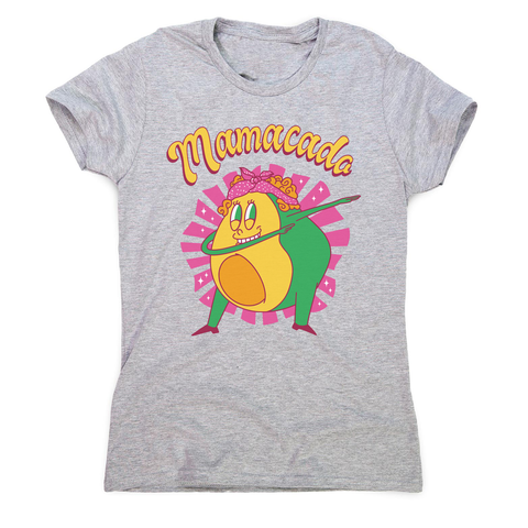 Avocado mom dabbing women's t-shirt Grey