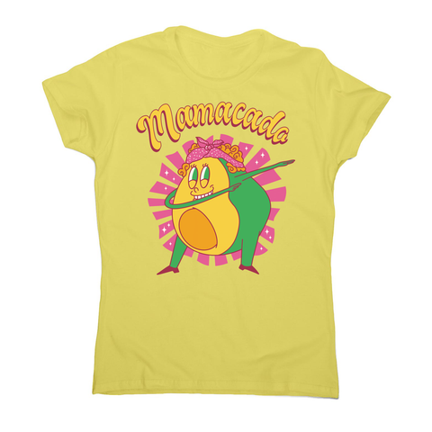 Avocado mom dabbing women's t-shirt Yellow