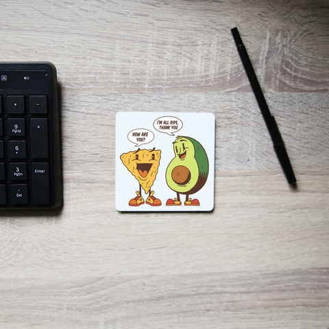 Avocado nacho coaster drink mat Set of 2