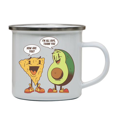 Avocado nacho enamel camping mug White