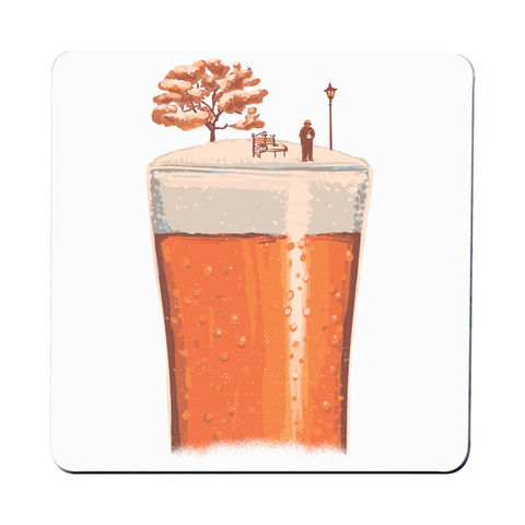 Beer glass winter season coaster drink mat Set of 1