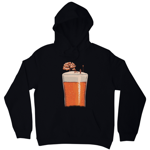 Beer glass winter season hoodie Black
