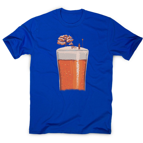 Beer glass winter season men's t-shirt Blue