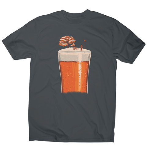 Beer glass winter season men's t-shirt Charcoal