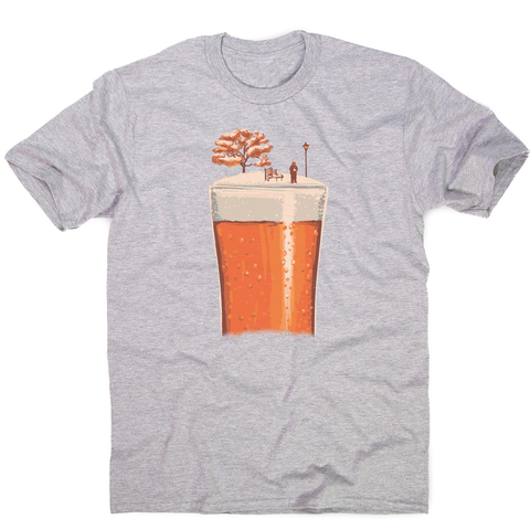 Beer glass winter season men's t-shirt Grey