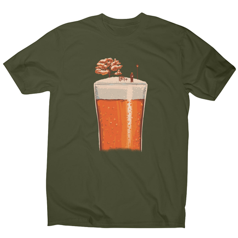 Beer glass winter season men's t-shirt Military Green