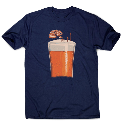 Beer glass winter season men's t-shirt Navy