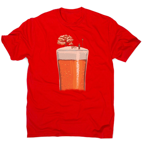 Beer glass winter season men's t-shirt Red