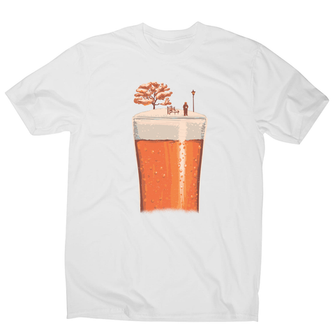 Beer glass winter season men's t-shirt White