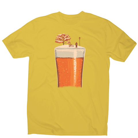 Beer glass winter season men's t-shirt Yellow