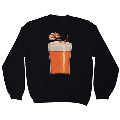 Beer glass winter season sweatshirt Black