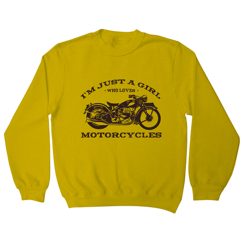 Biker girl quote sweatshirt Yellow