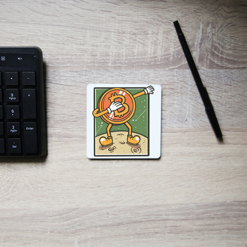 Bitcoin dabbing coaster drink mat Set of 2