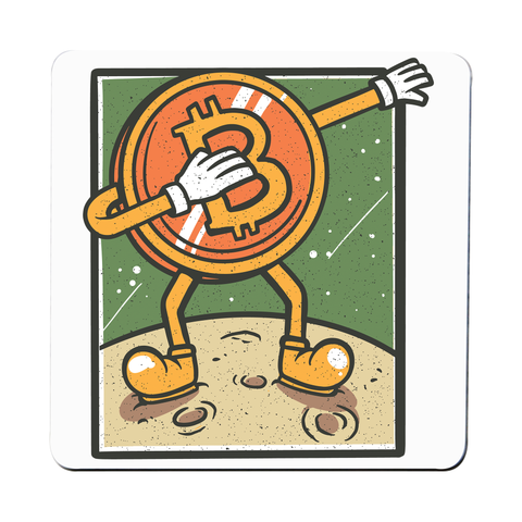 Bitcoin dabbing coaster drink mat Set of 4