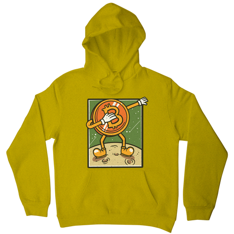 Bitcoin dabbing hoodie Yellow