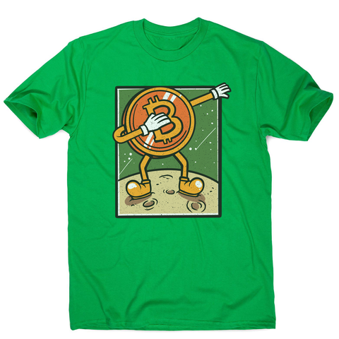Bitcoin dabbing men's t-shirt Green