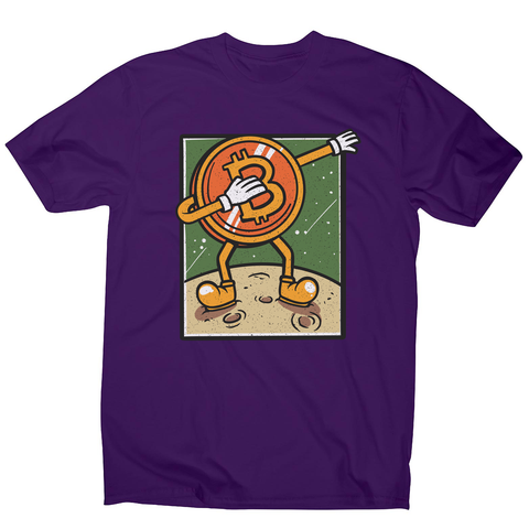 Bitcoin dabbing men's t-shirt Purple