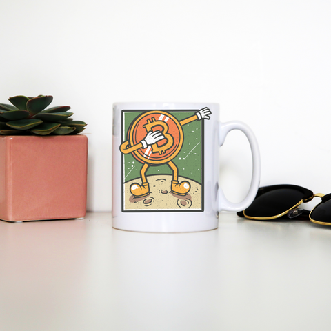Bitcoin dabbing mug coffee tea cup White